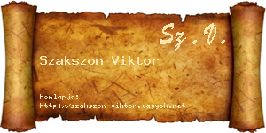 Szakszon Viktor névjegykártya